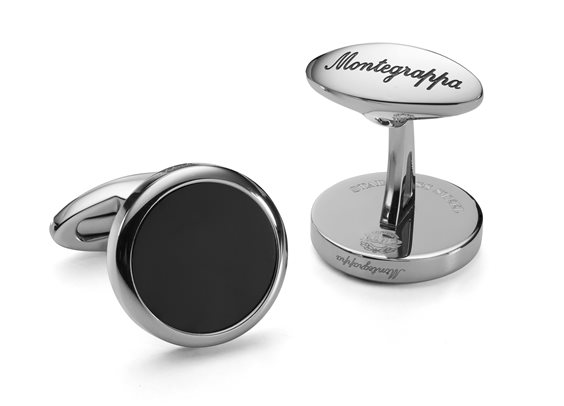 Manschettenknöpfe Montegrappa Herr Classico Monogram in Stahl IDCCCLSB - IDCCCLSB
